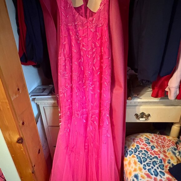 Hot Pink Prom Dress Size - 4 - Picture 2 of 5